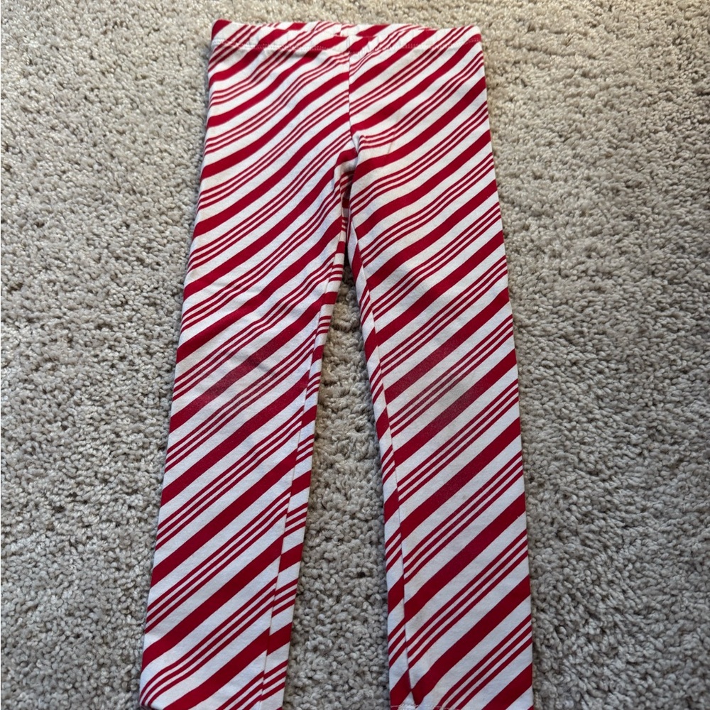 Cat & Jack Diagonal Striped Red and White Leggings